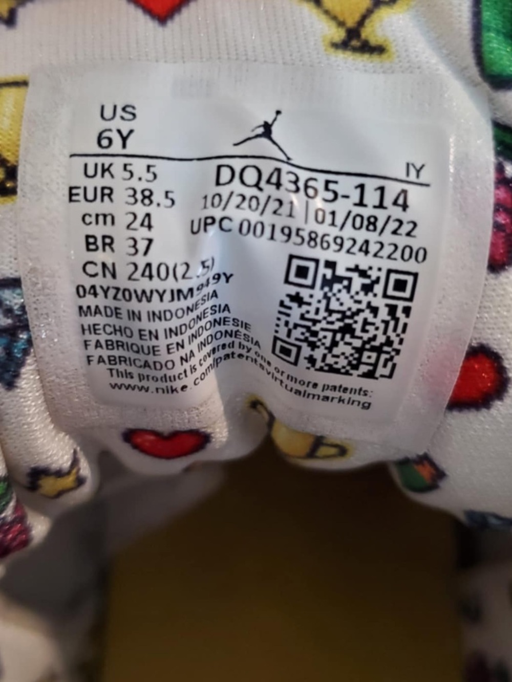 Nike Air Jordan 12 Retro DQ4365-114 Blue White GS Shoes Size 6Y 'Emoji' - Picture 10 of 12